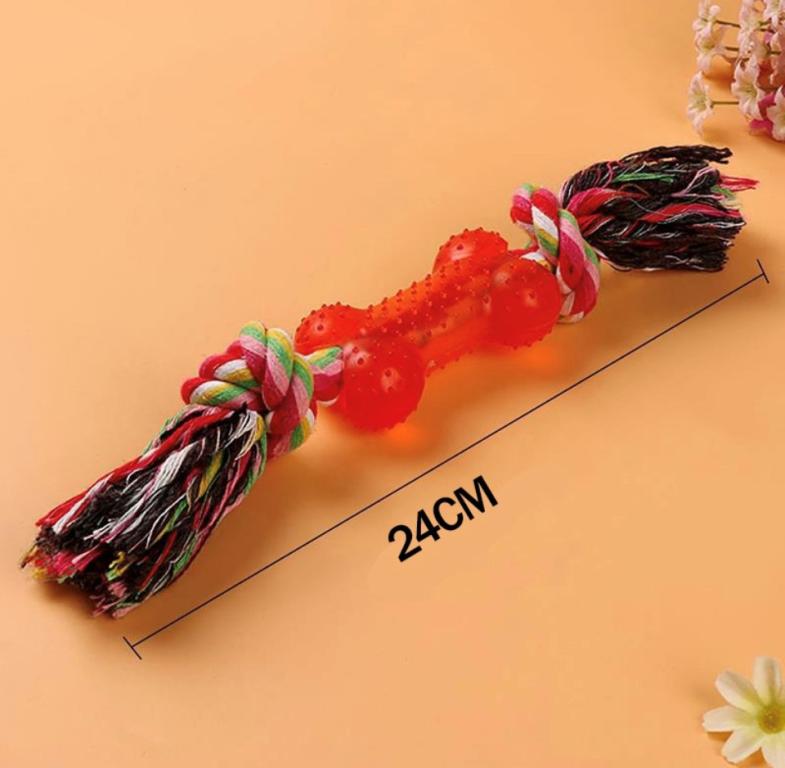 BRINQUEDO CORDA OSSO BORRACHA MORDEDOR 1UND