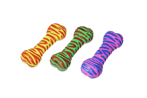 BRINQUEDO OSSO ANIMAL PRINTE TIGRADO VINIL 1UND