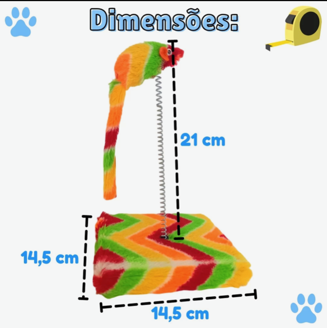 BRINQUEDO RATO MOLA BASE MADEIRA CAT063