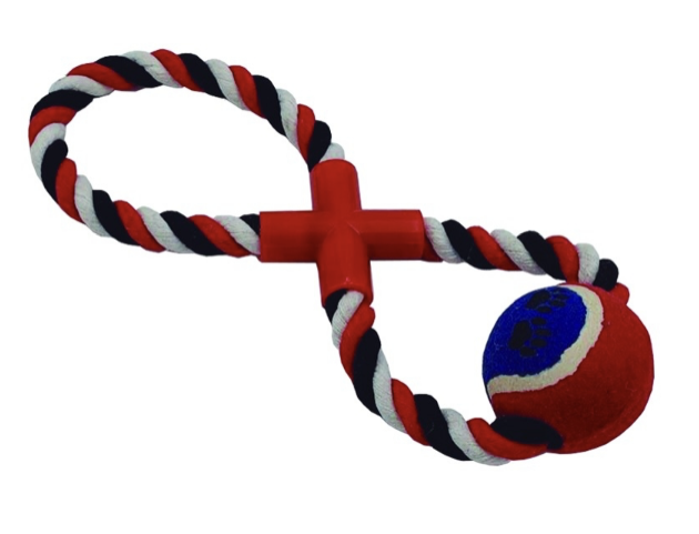 BRINQUIEDO CORDA CRUZADA BOLA TENIS DOG234