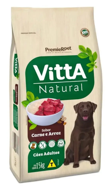 VITA NATURAL CAES ADULTO CARNE ARROZ 15KG