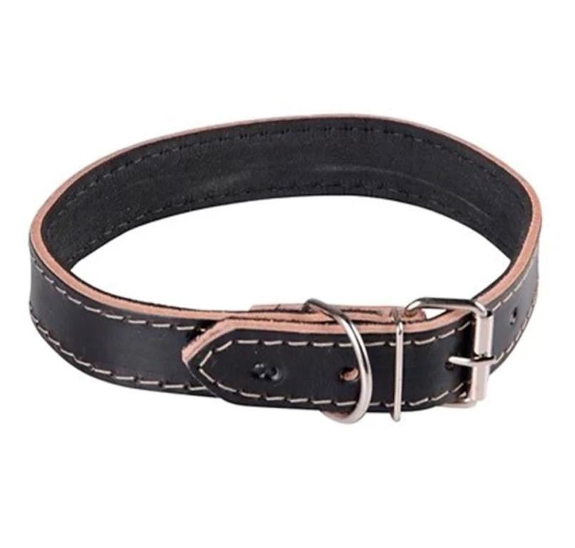 COLEIRA COURO EMBORRACHADA N 0 PRETA