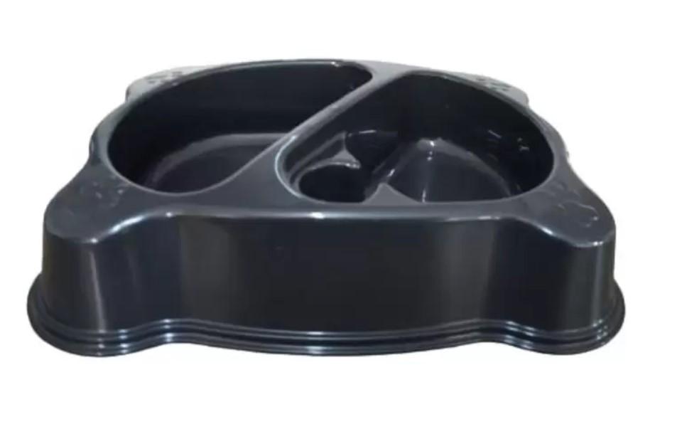 COMEDOURO BEBEDOURO DUPLO AUTOMATICO SUPORTE GARRAFA PET PRETO 2D PET