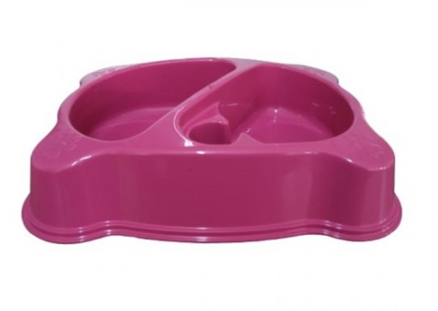 COMEDOURO BEBEDOURO DUPLO AUTOMATICO SUPORTE GARRAFA PET ROSA 2D PET