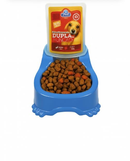 COMEDOURO DUPLA FUNCAO AZUL 1UND