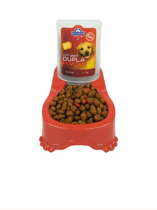 COMEDOURO DUPLA FUNCAO VERMELHO 1UND