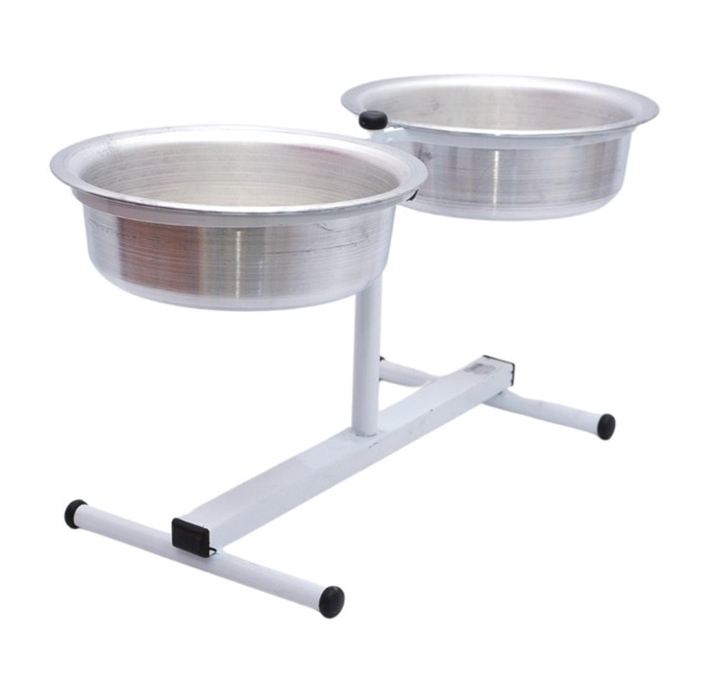 COMEDOURO DUPLO REGULAVEL GRANDE BRANCO