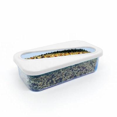 COMEDOURO PASSARO PLASTICO COM TAMPA PEQUENO 250ML