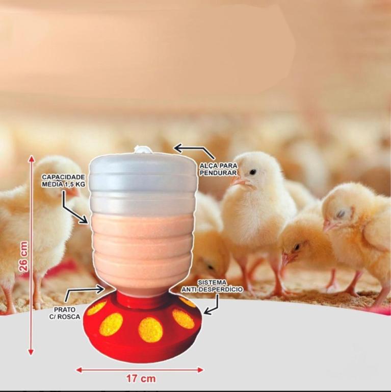 COMEDOURO PINTO E CODORNA 1.5KG 1UND (FD12)