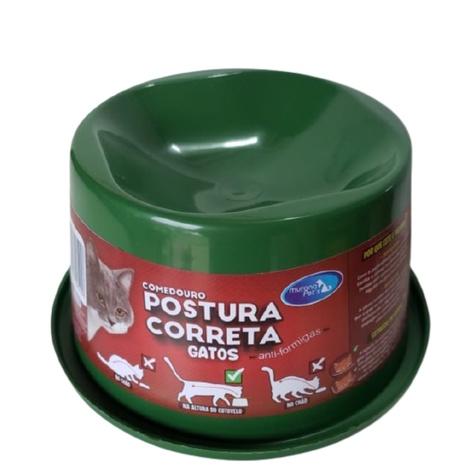 COMEDOURO POSTURA CORRETA GATO VERDE