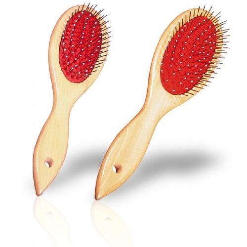 ESCOVA MADEIRA MEDIA DUPLA CERDAS BOLINHA