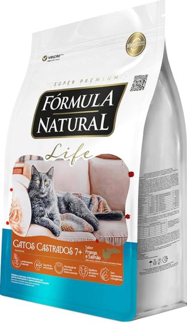 FORMULA NATURAL LIFE GATO CASTRADO 7+ FRANGO SALMAO 7KG