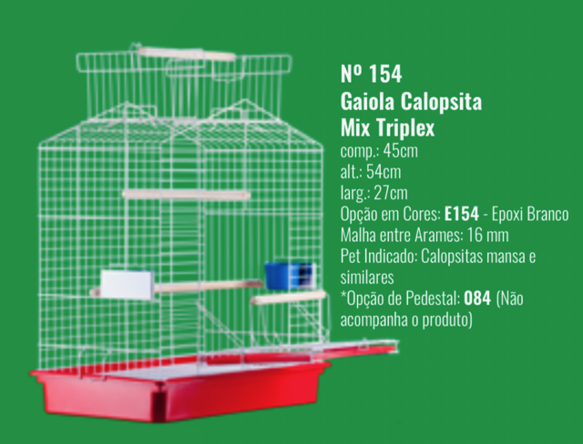 GAIOLA CALOPSITA MIX TRIPLEX EPOX E154