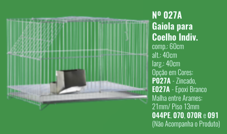 GAIOLA COELHO PEQUENA P027A