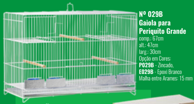 GAIOLA CRIADEIRA PERIQUITO GRANDE 2 NINHO 029B