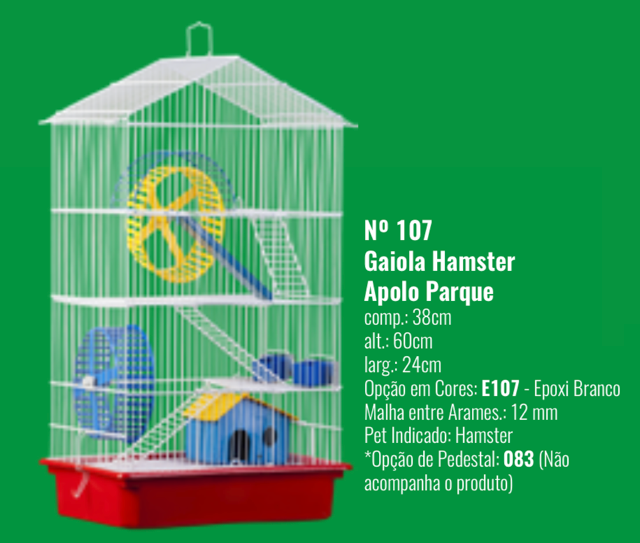 GAIOLA HAMSTER APOLO EPOX EP 107 58.5AX41LX28C