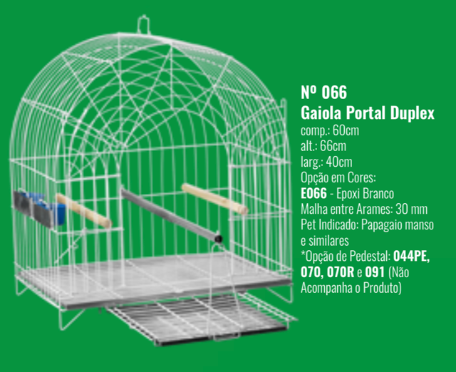 GAIOLA PAPAGAIO 66 PORTAL DUPLEX EPOX