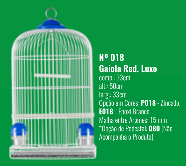 GAIOLA REDONDA LUXO P018