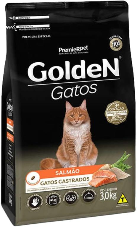 GOLDEN GATO CASTRADO SALMAO 3KG