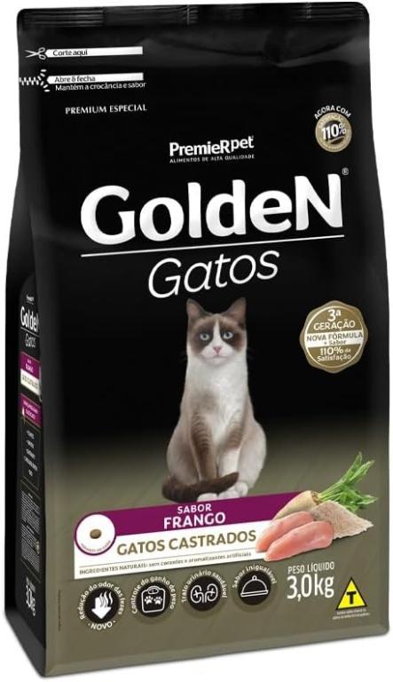 GOLDEN GATO CASTRADSO FRANGO 3KG