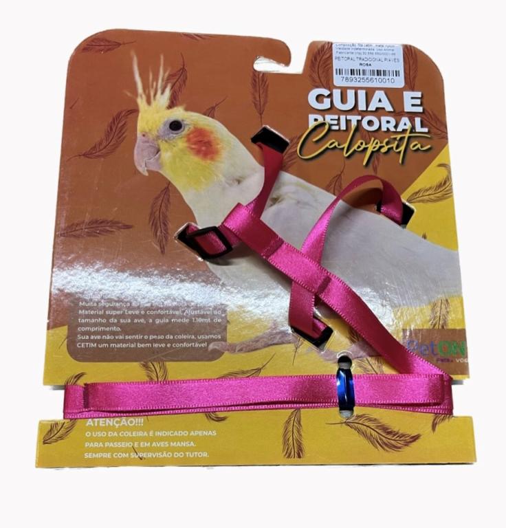 GUIA PEITORAL CALOPSITA ROSA TRADI