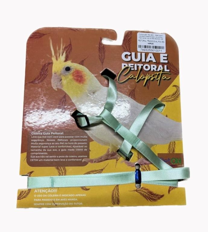 GUIA PEITORAL CALOPSITA VERDE TRADI