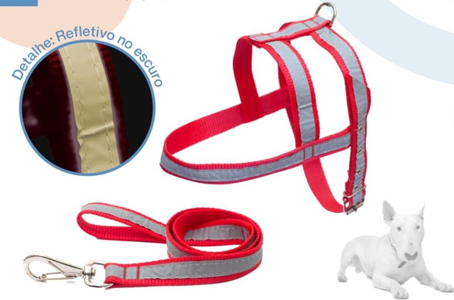 GUIA PEITORAL REFLETIVO MEDIO PORTE PEQUENO