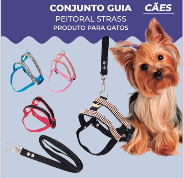 GUIA PEITORAL STRASS N 0 PRETO