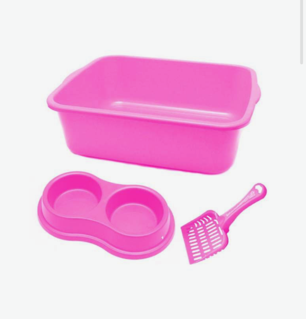 KIT BANDEJA PA COMEDOURO ELITE ROSA 45CX38LX14A CM 1UND