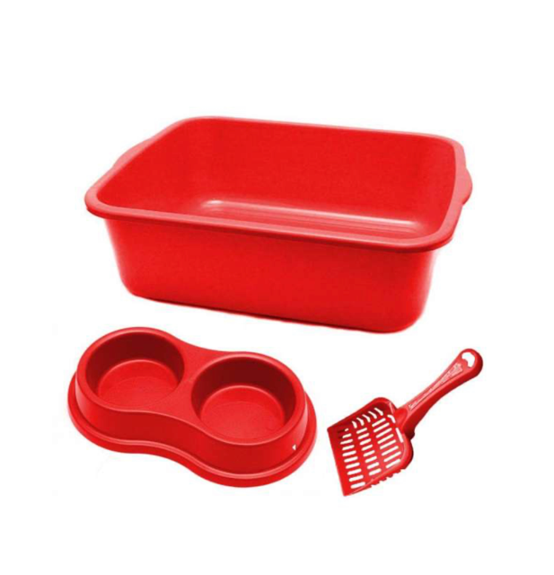 KIT BANDEJA PA COMEDOURO ELITE VERMELHO 45CX38LX14A CM 1UND