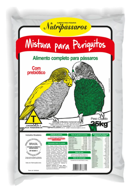 MISTURA PERIQUITO MEL 25 KG