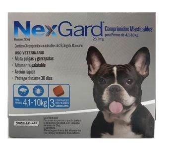 NEXGARD MEDIO 4,1-10KG 1,25GR CADA COMPRIMIDO
