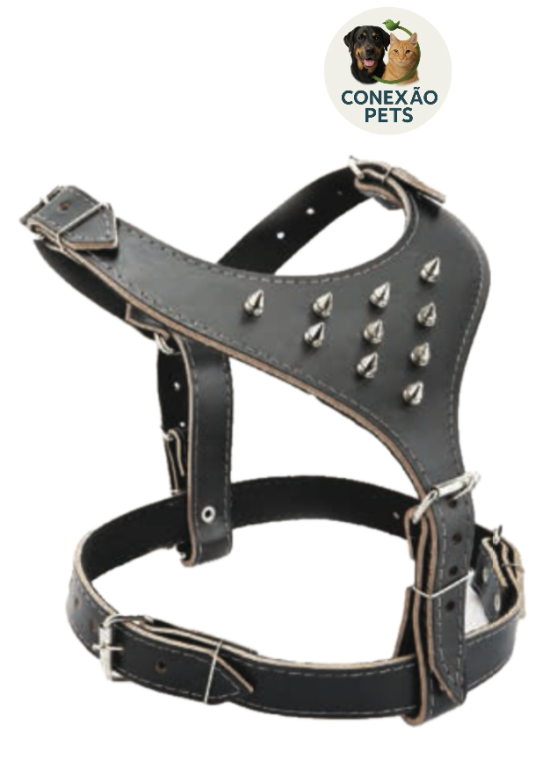 PEITORAL COURO EM V COM PINO