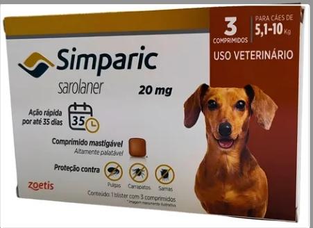 SIMPARIC VERMELHO 5,1-10KG 20MG 1COMPRIMIDO