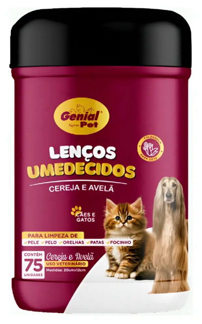 LENCO UMEDECIDO CEREJA AVELAGENIAL PET 75 FOLHAS 20X12CM