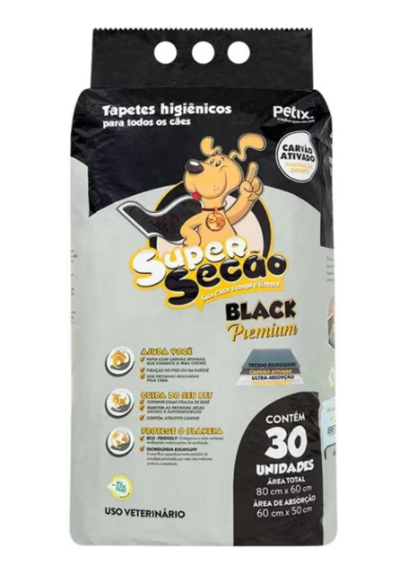 TAPETE HIGIENICO SUPER SECAO BLACK 30 UND 60X80CM