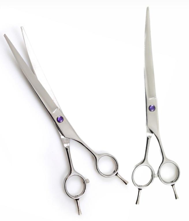 TESOURA CURVA GROOMING 18.5X9.5CM DOG105