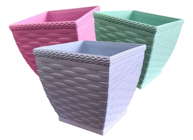 VASO QUADRADO RATTAN 2LTS 15X14.5CM