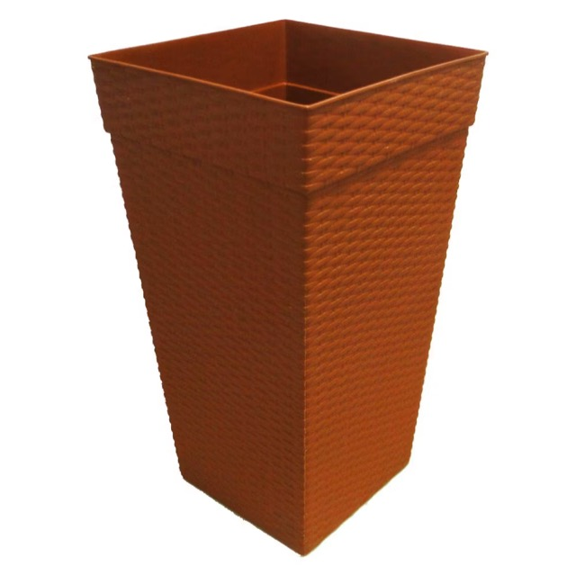 VASO QUADRADO RATTAN TELHA 10LTS 35X21.7CM