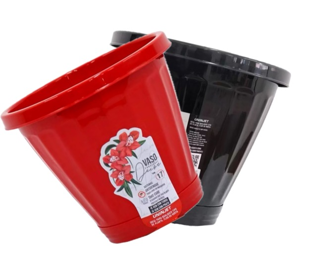 VASO REDONDO FUNCIONAL PRETO 7.9LT 23X28CM