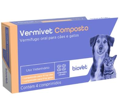 VERMIVET COMPOSTO 600MG 4COMP