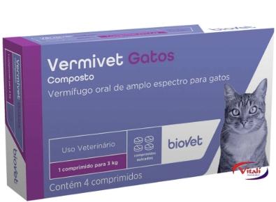 VERMIVET GATOS 300MG 4 COMP