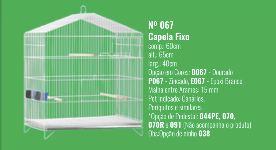 VIVEIRO CAPELA FIXO 67