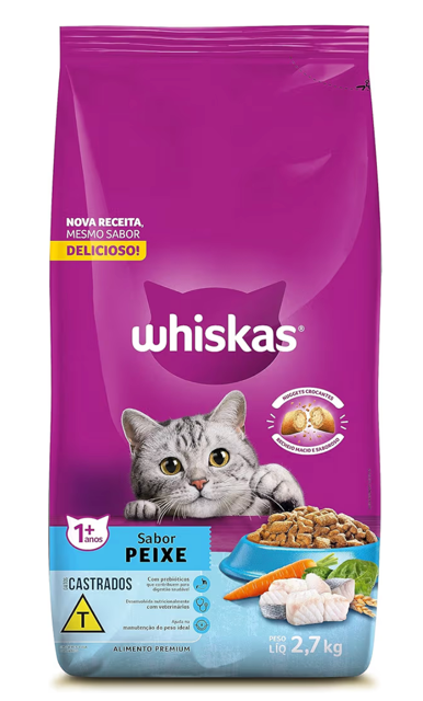 WHISKAS CASTRADO PEIXE 2,7KG