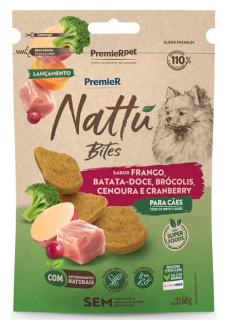 PREMIER NATTU BITES 60GR FRAN BATATA DOCE