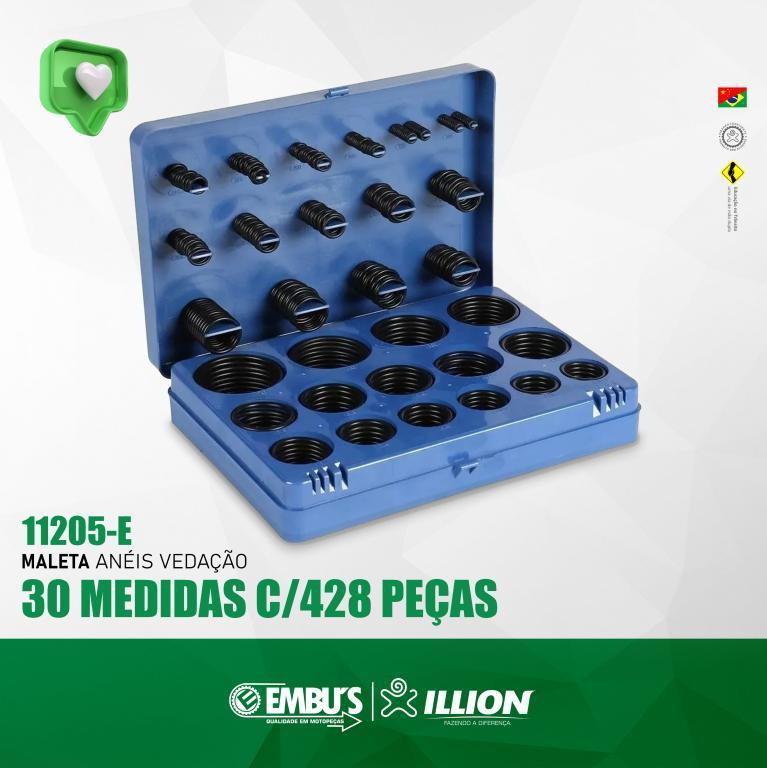 MALETA ANEIS VEDACAO 30 MEDIDAS C/428 PECAS EMBUS
