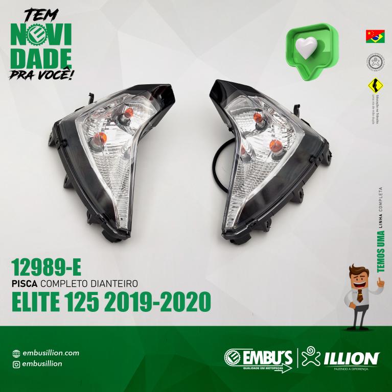 PISCA COMPLETO ELITE 125 2019-2024 DIANTEIRO (PAR)COM CHICOTE EMBUS