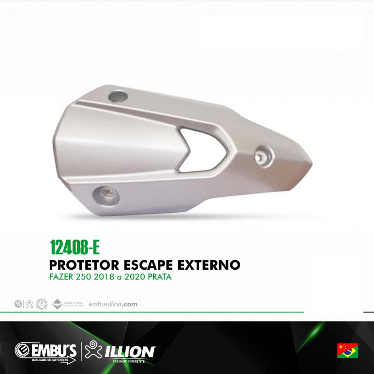 PROTETOR ESCAPE EXTERNO FAZER 250 2018-2020 PRATA EMBUS