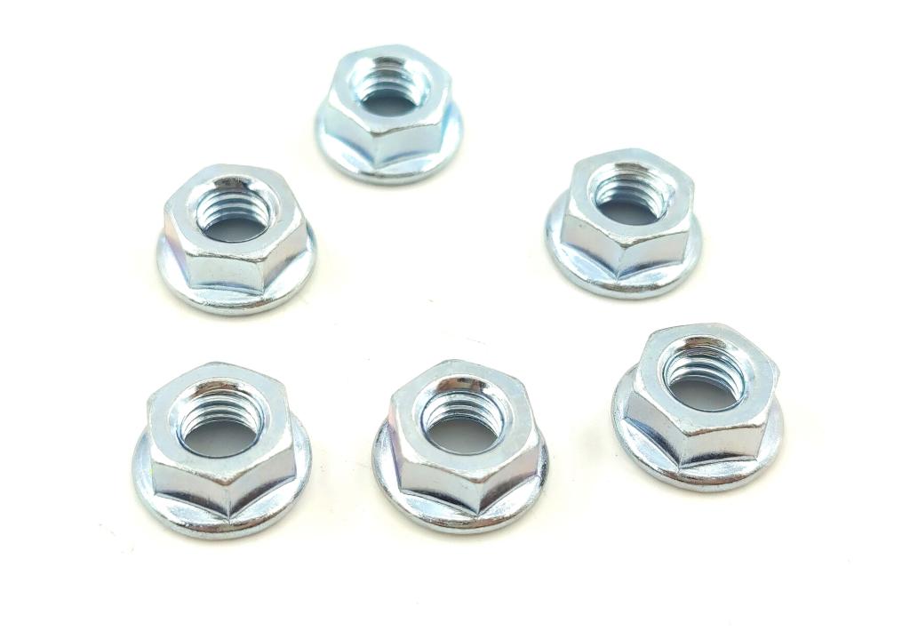 PORCA 6mm SEXTAVADO ZINCADA C/FLANGE UNIVESAL EMBUS