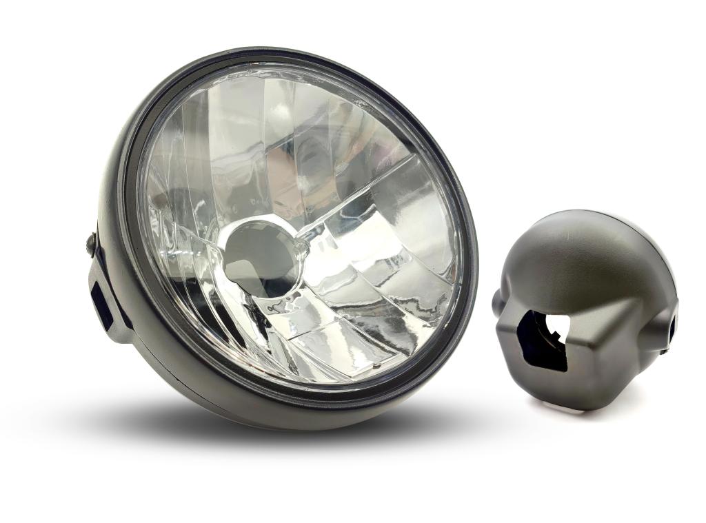FAROL COMPLETO YBR 125 00-08/FACTOR 125 09-12 ARO PRETO S/LAMPADA ''U1º''